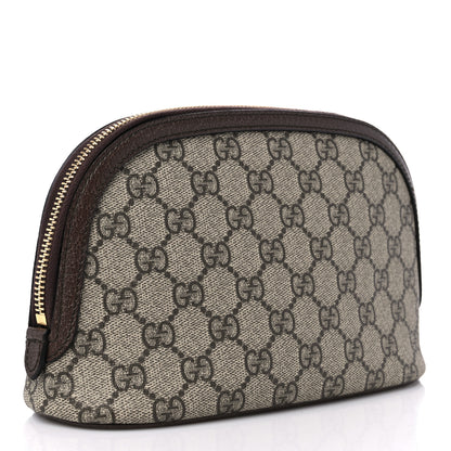 Gucci GG Supreme Monogram Textured Calfskin Web Large Ophidia Cosmetic Case Beige Ebony New Acero 3 of 8