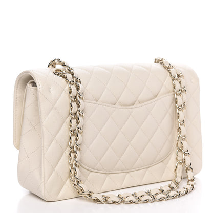 Chanel Caviar Quilted Medium Double Flap White 3 of 11
