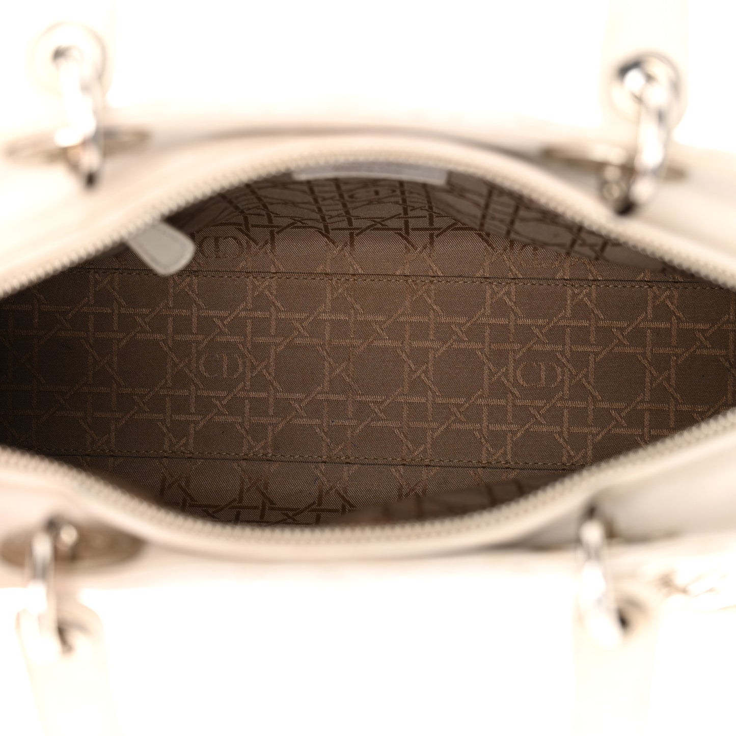 Lambskin Cannage Large Lady Dior White