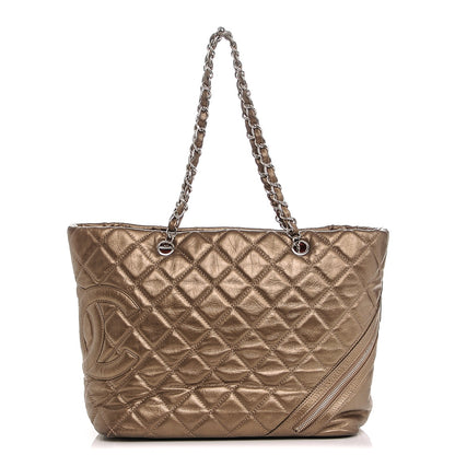 Chanel Metallic Aged Calfskin Quilted Large Cotton Club Tote Bronze 1 of 7