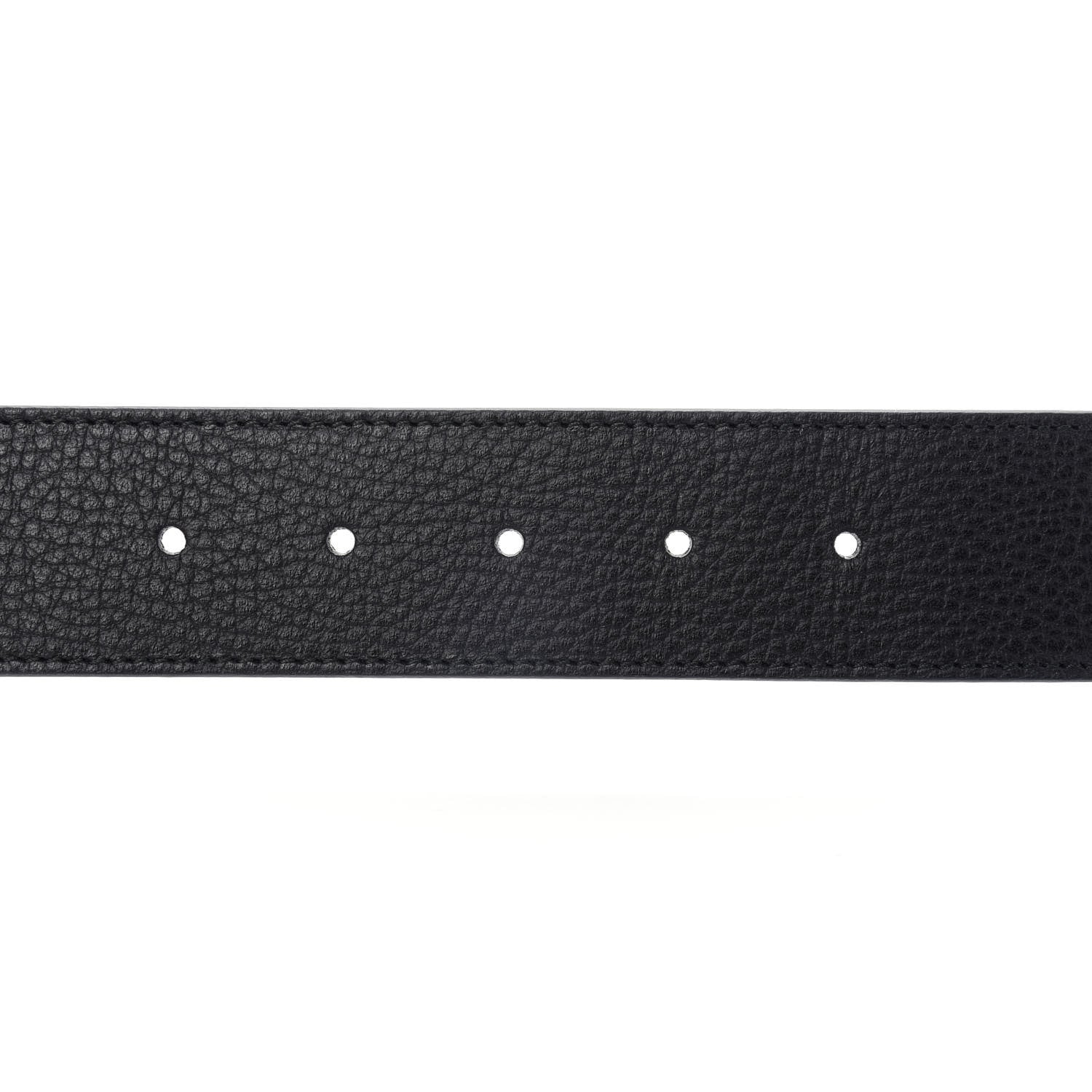 Gucci Dollar Calfskin 1973 Reversible Belt 80 32 Black Mineral Blue 3 of 5