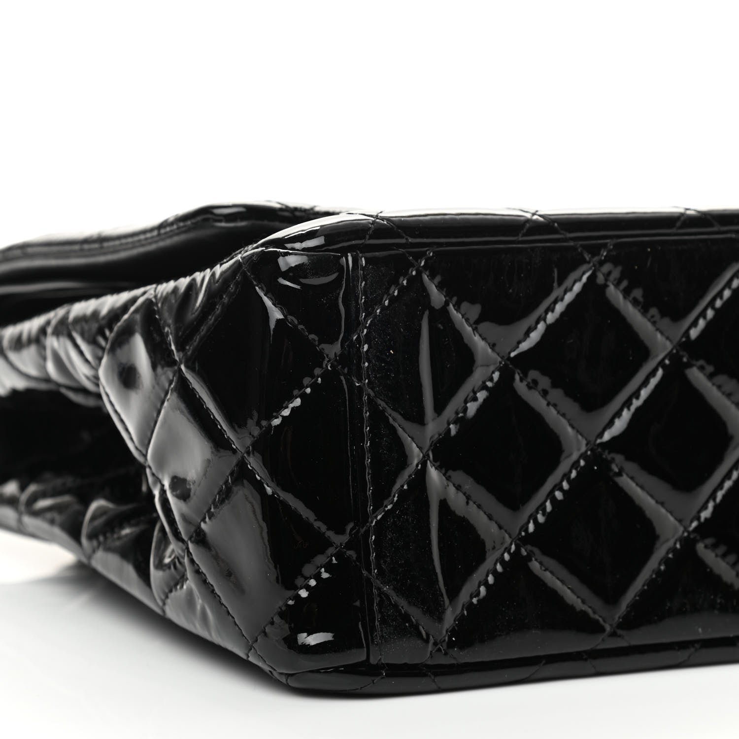 Chanel Patent Quilted Maxi Double Flap Black 9 of 12
