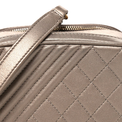 Chanel Metallic Lambskin Mini Coco Boy Camera Case Dark Gold 8 of 10