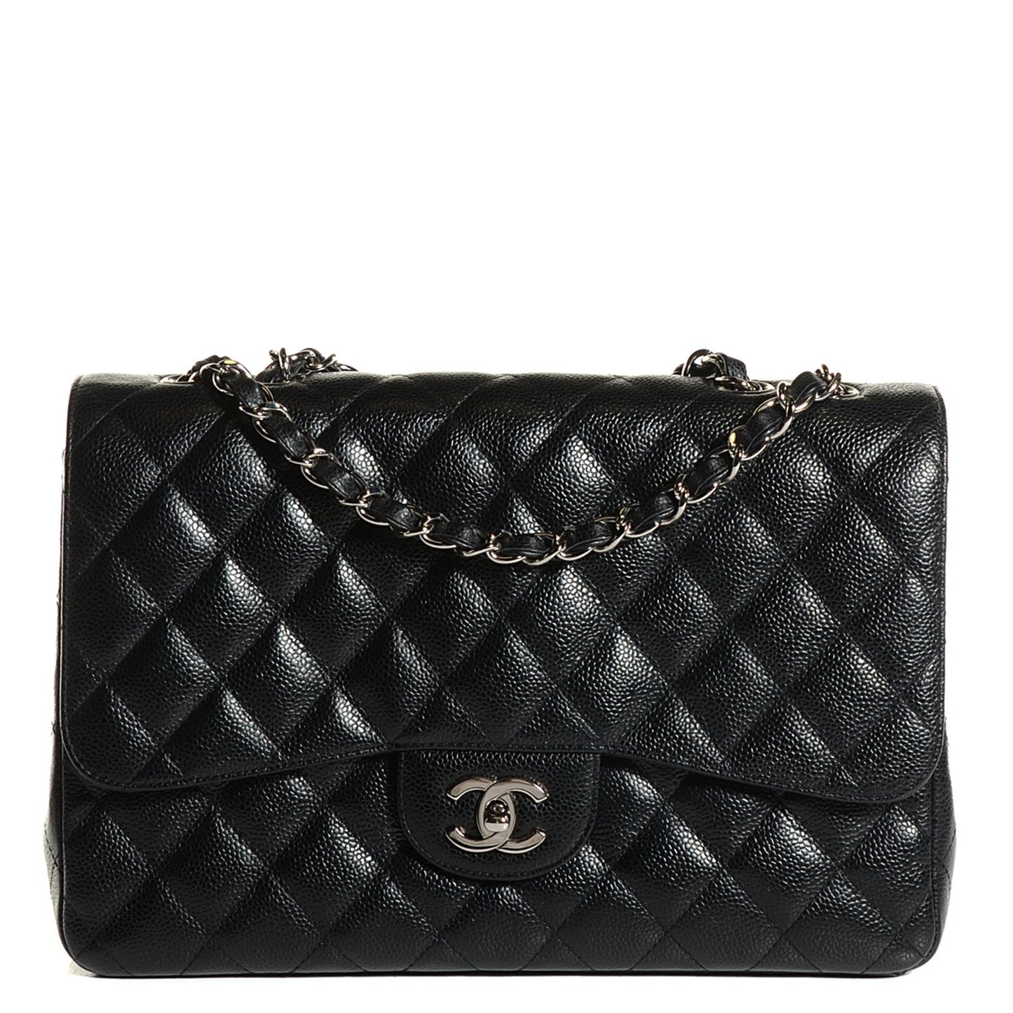 Caviar Quilted Jumbo Single Flap Black