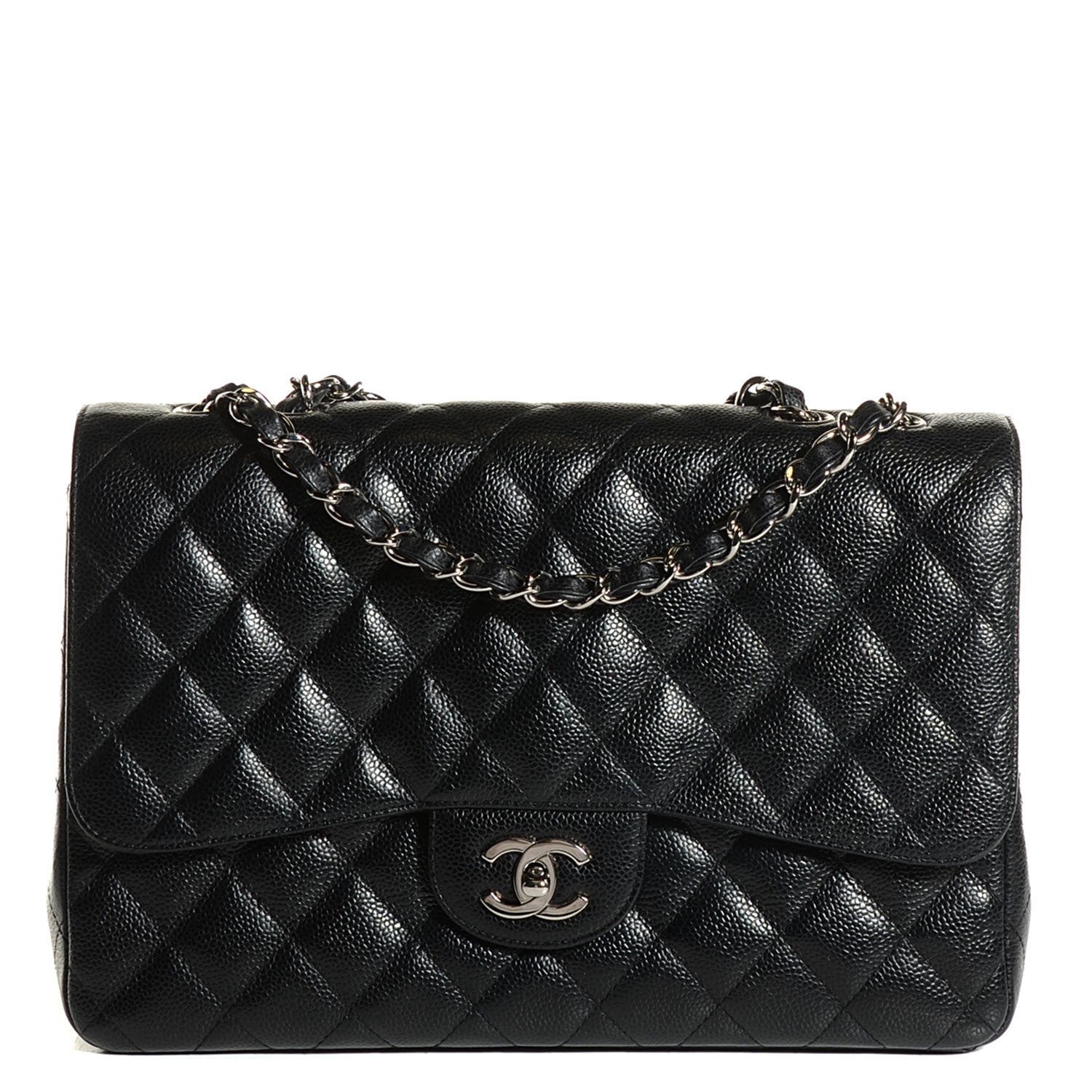 Chanel Caviar Quilted Jumbo Single Flap Black 1 of 8