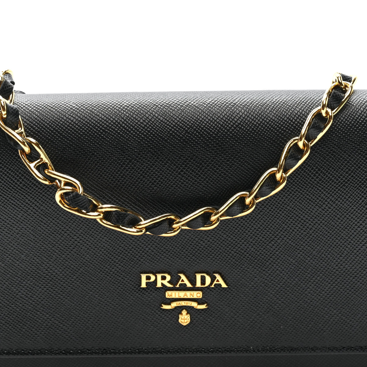 Vitello Move Metal Oro Chain Wallet Black