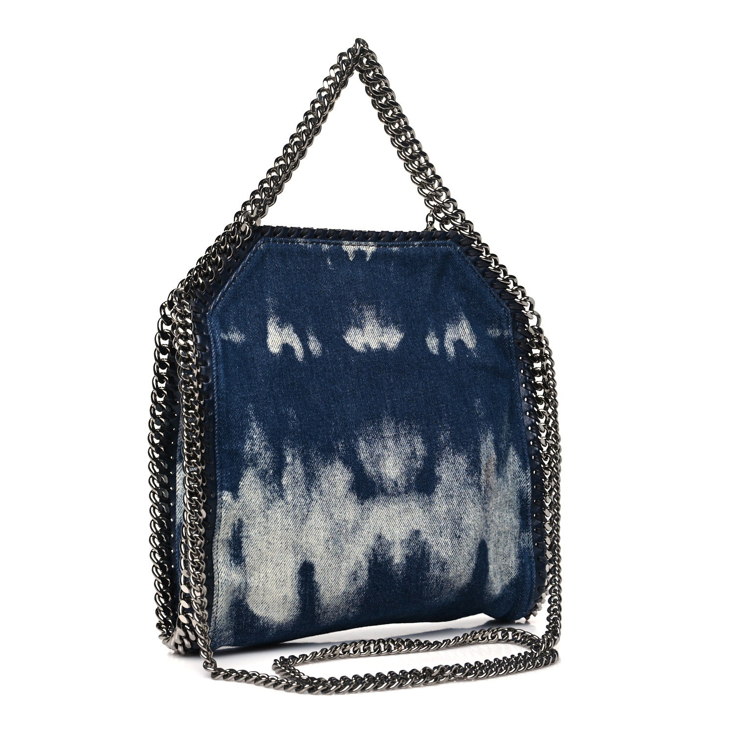 Stella McCartney Tie Dye Denim Mini Falabella Fold Over Tote Indigo 3 of 10