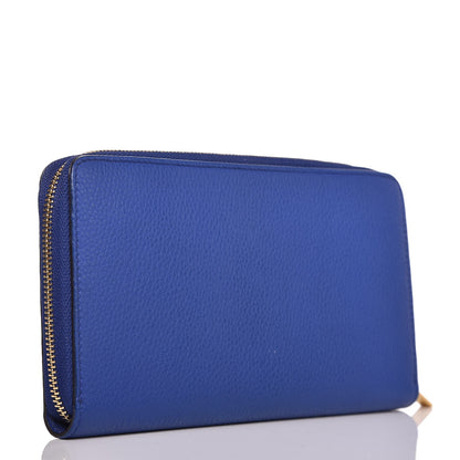 Celine Drummed Large Zip Around Multifunction Wallet Indigo 3 of 6