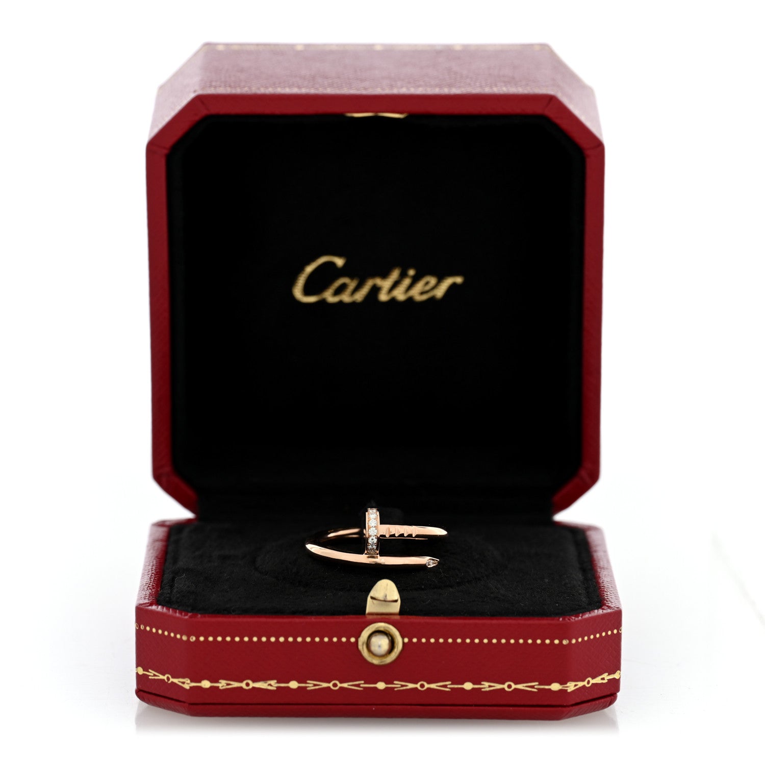 Cartier 18K Pink Gold Diamond Juste Un Clou Ring 54 6.75 6 of 6
