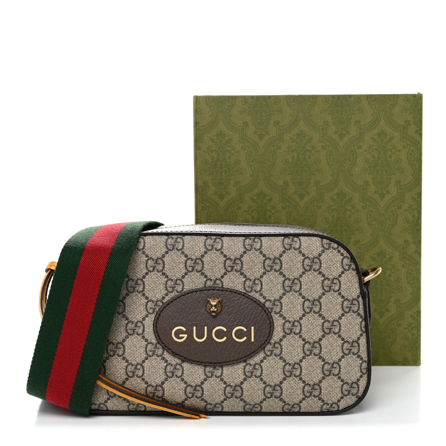 Gucci GG Supreme Monogram Web Neo Vintage Shoulder Bag Beige New Acero Crop 11 of 11