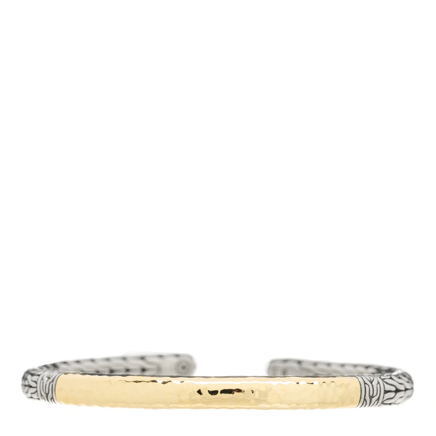 JOHN HARDY Sterling Silver 18K Yellow Gold Classic Chain Flex Cuff Bracelet