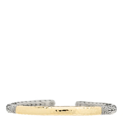 John Hardy JOHN HARDY Sterling Silver 18K Yellow Gold Classic Chain Flex Cuff Bracelet 1 of 4