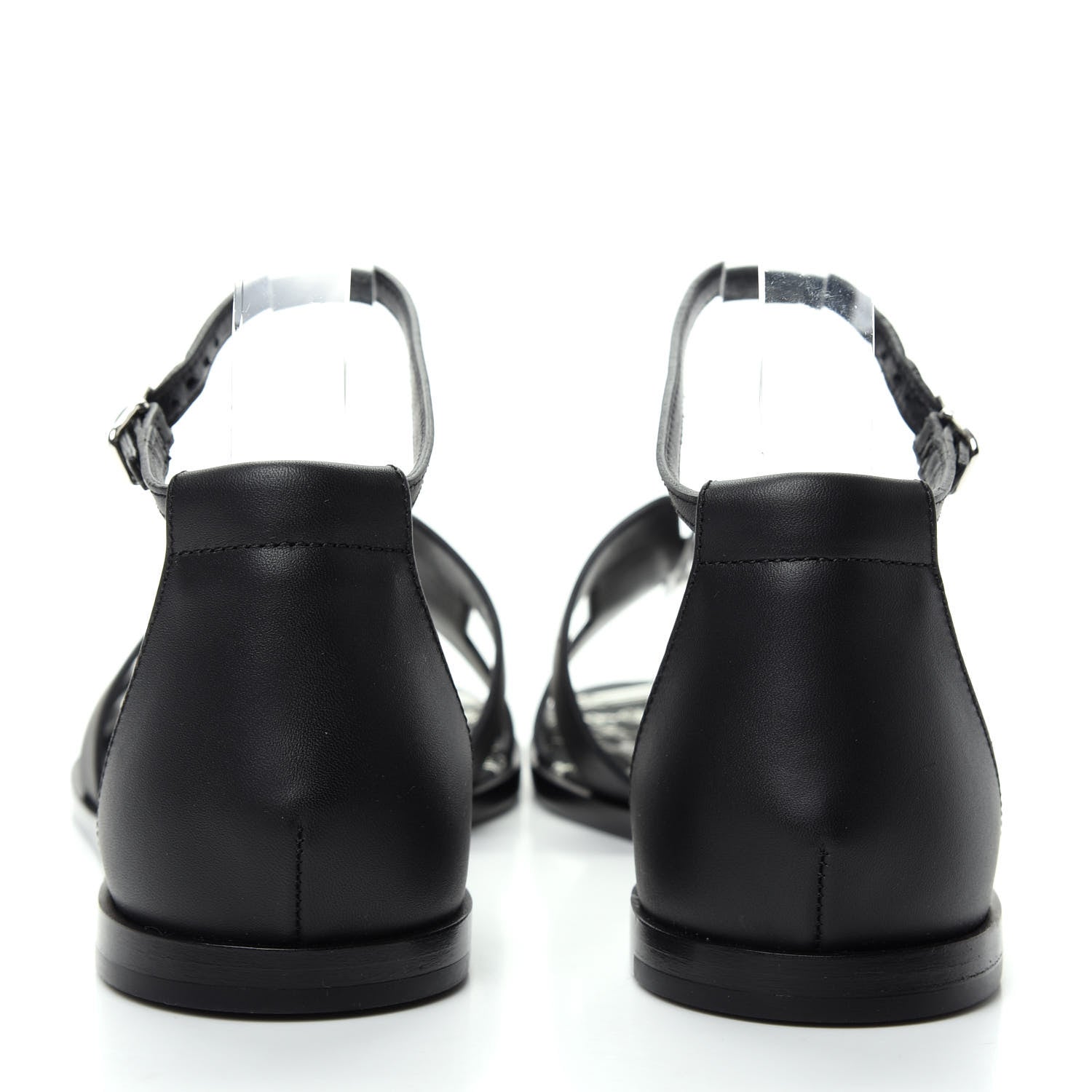 Hermes Calfskin Santorini Sandals 38 Black 7 of 11