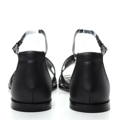 Hermes Calfskin Santorini Sandals 38 Black 7 of 11