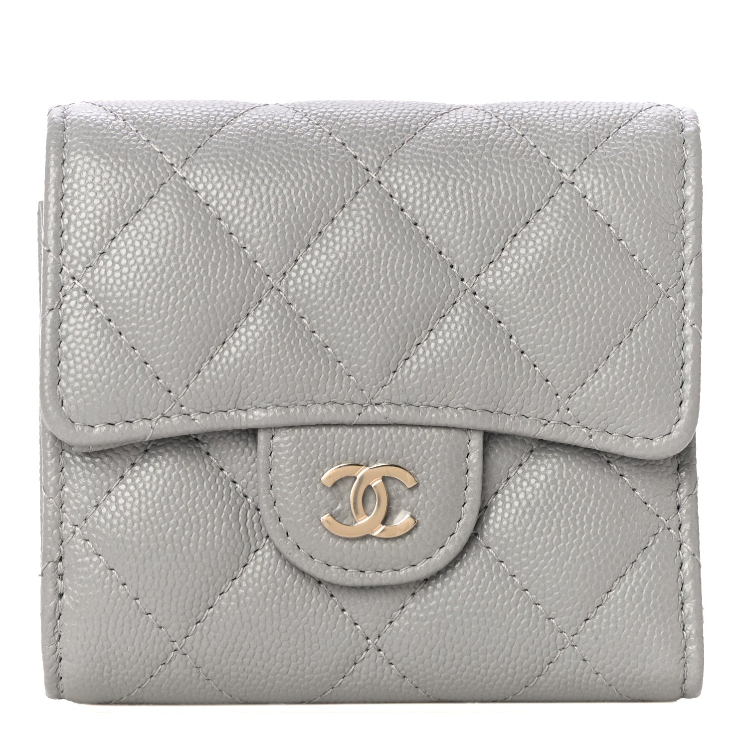 Chanel Caviar Quilted Small Flap Wallet Grey 1 of 12