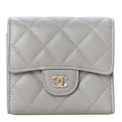Chanel Caviar Quilted Small Flap Wallet Grey 1 of 12
