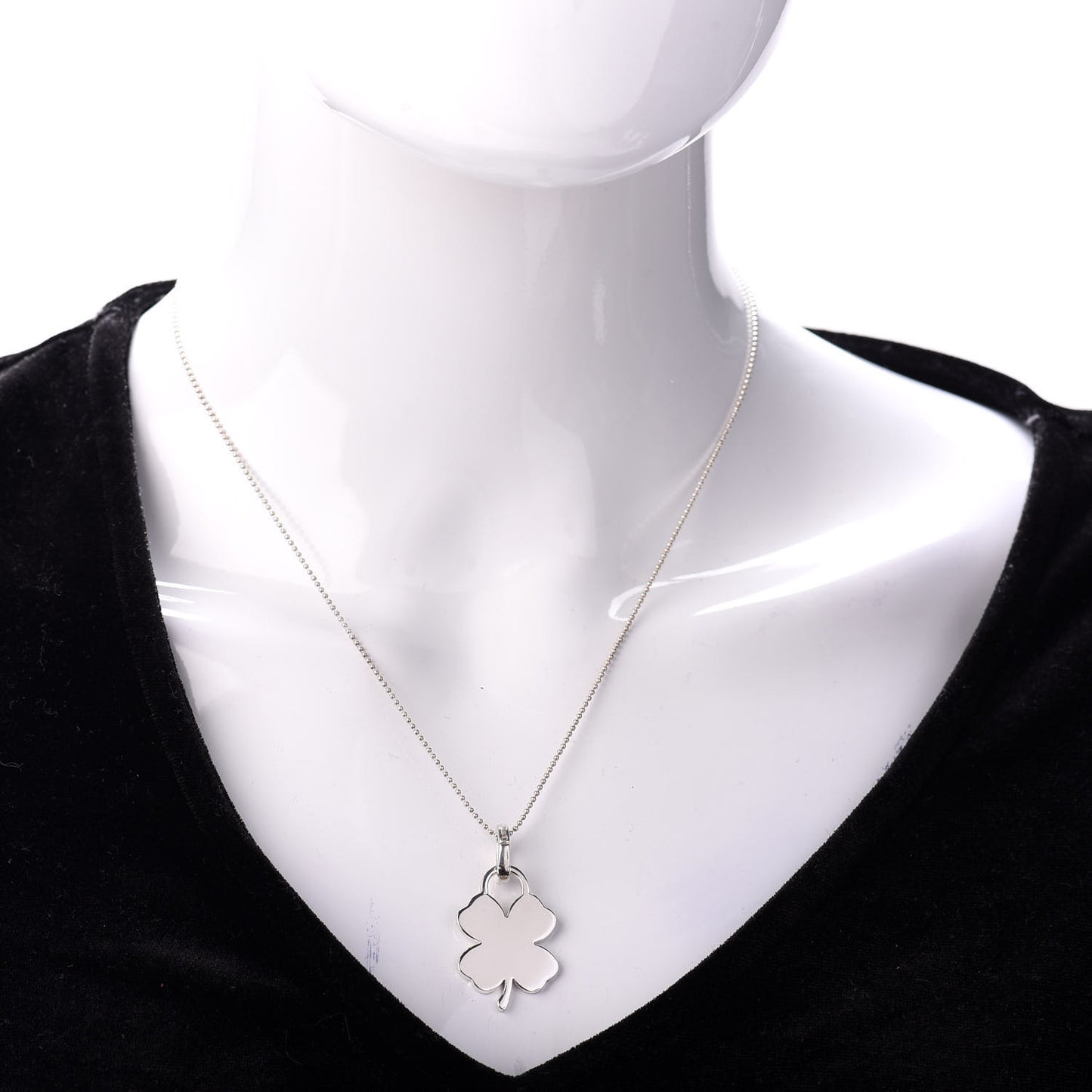 Sterling Silver Four Heart Clover Pendant Necklace