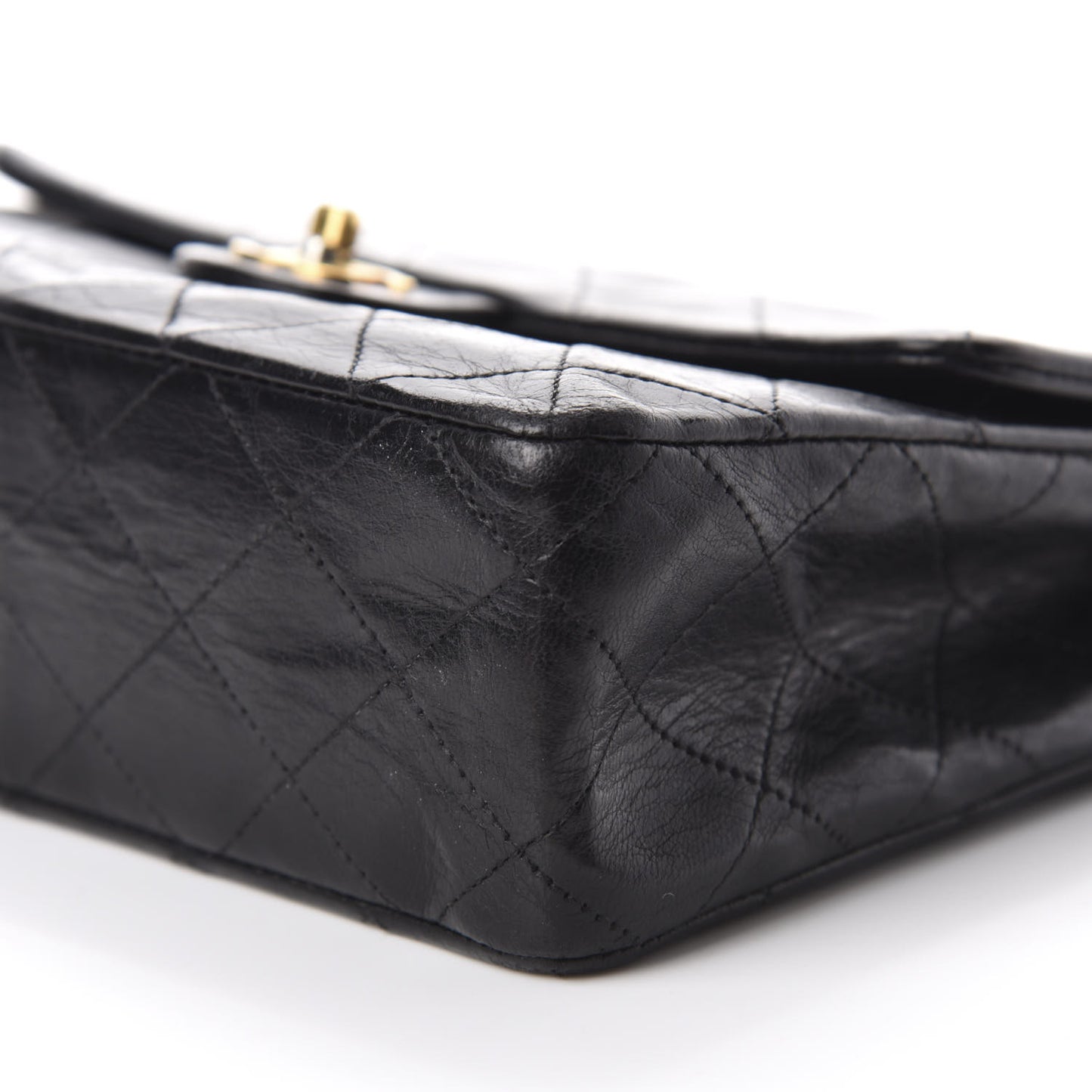 Lambskin Quilted Mini Square Flap Black