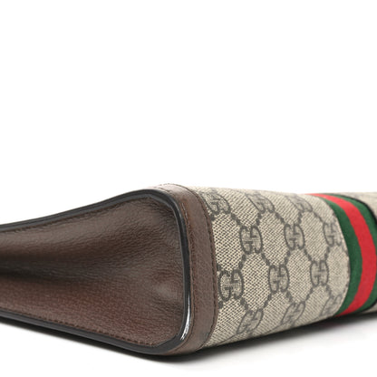 Gucci GG Supreme Monogram Web Ophidia Pouch Brown 8 of 9