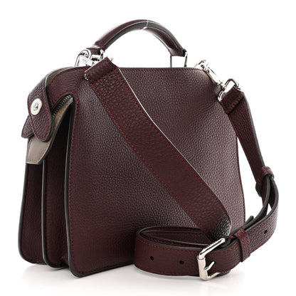 Fendi Cuoio Romano Vitello Cover Glazed Fabric Bi-Color FF 1974 Mini Peekaboo I SEE U Satchel Granada Tartufo Burgundy Tobacco Moro 3 of 10