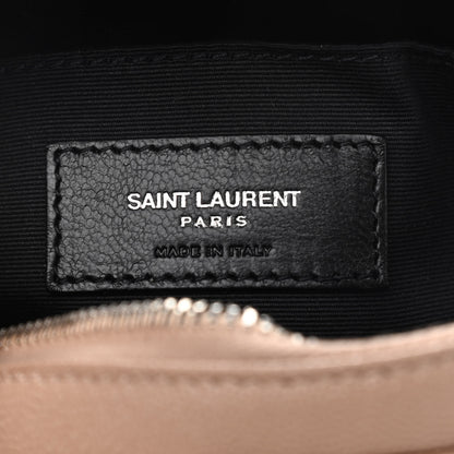 Saint Laurent Grain De Poudre Matelasse Chevron Quilted Round Vinyle Camera Bag Gold Sand 5 of 8