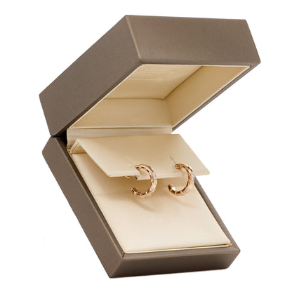 Bulgari 18K Rose Gold Diamond Serpenti Viper Hoop Earrings 7 of 7
