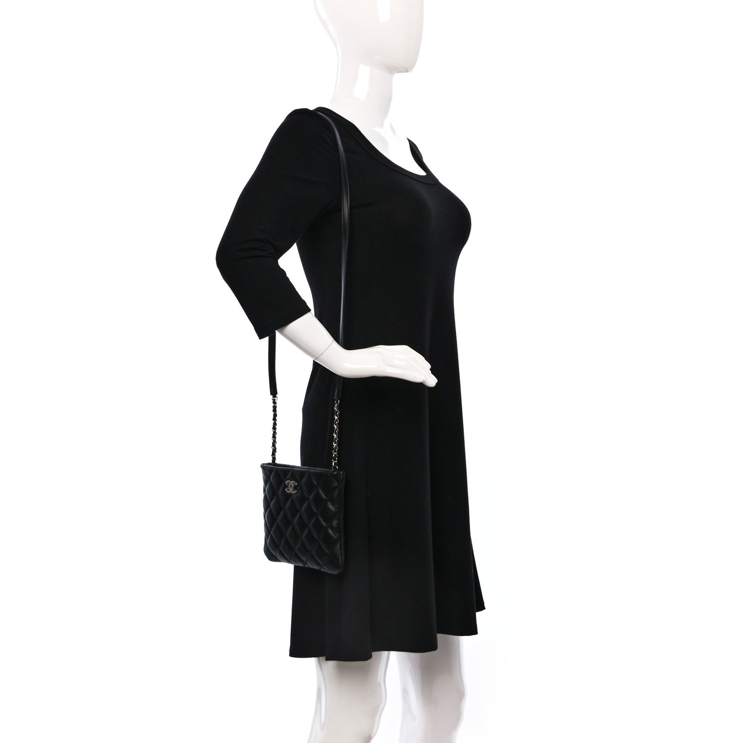 Lambskin Quilted Crossbody Bag Black