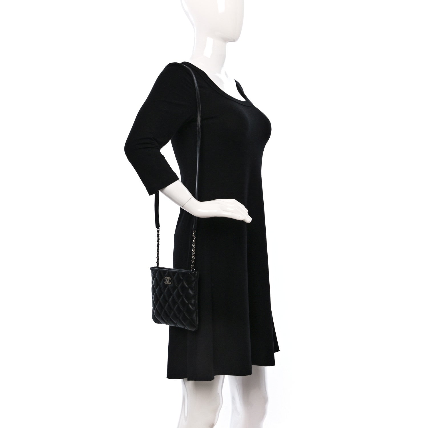 Chanel Lambskin Quilted Crossbody Bag Black 2 of 8