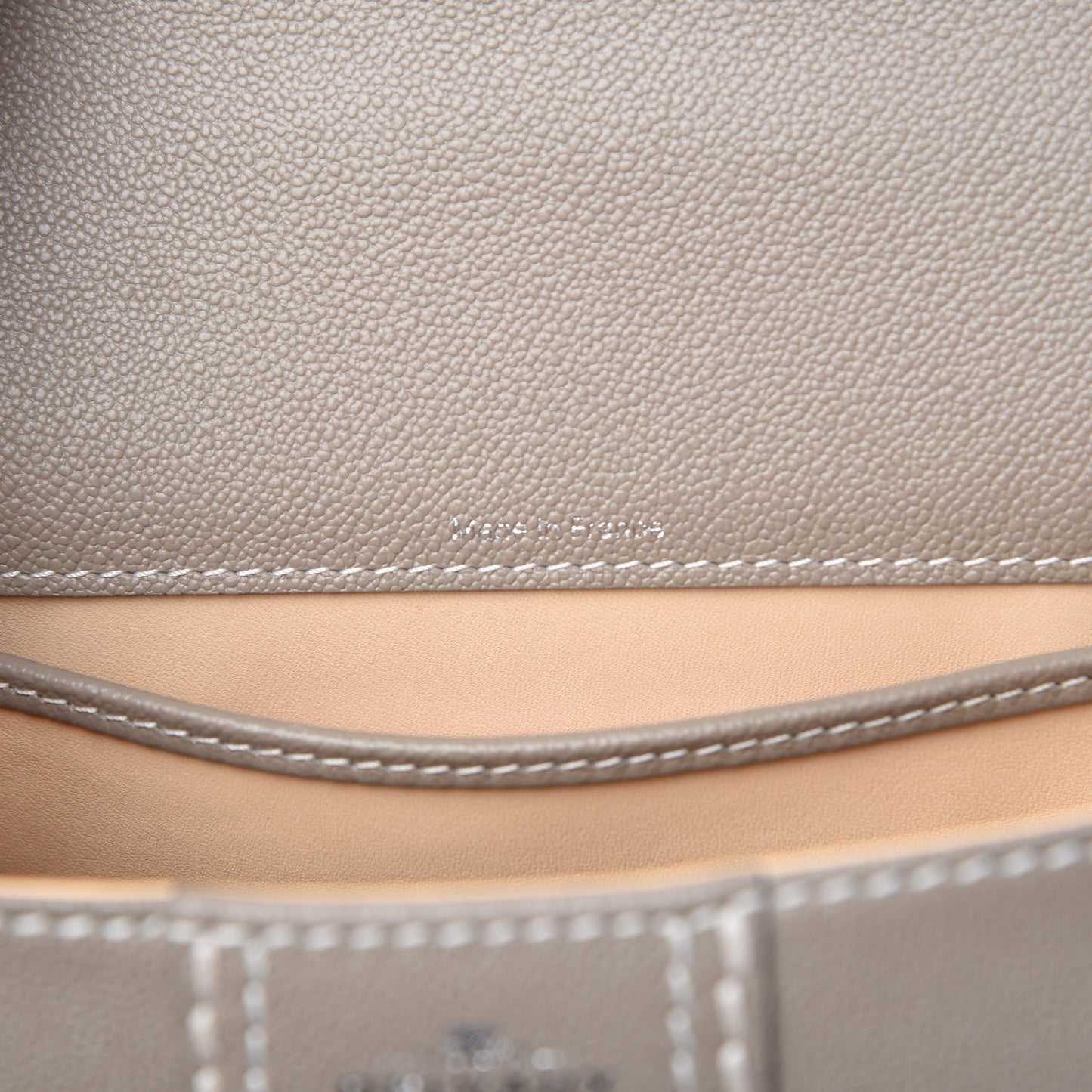 Grained Rodeo Calfskin Surpique Mini Brillant Satchel Tourterelle Ivory