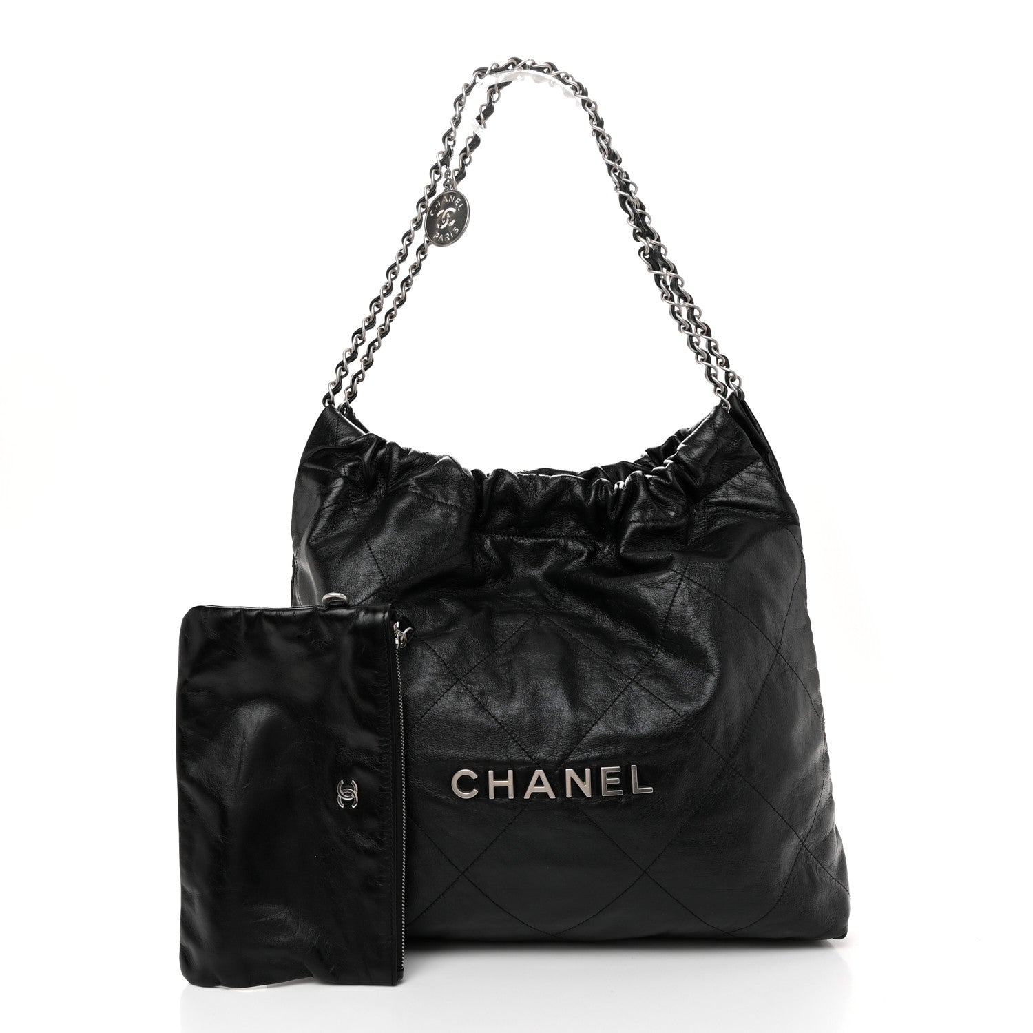 Chanel Shiny Calfskin Quilted Chanel 22 Black 3 of 11