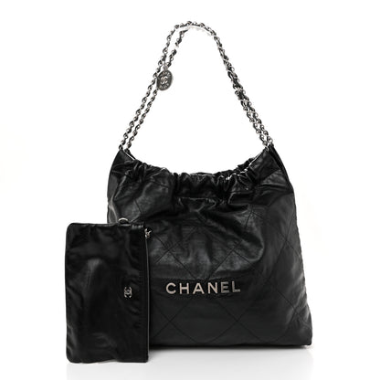 Chanel Shiny Calfskin Quilted Chanel 22 Black 3 of 11