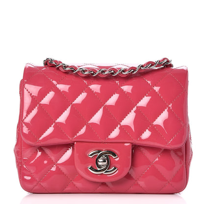 Chanel Patent Quilted Mini Square Flap Fuchsia 1 of 7