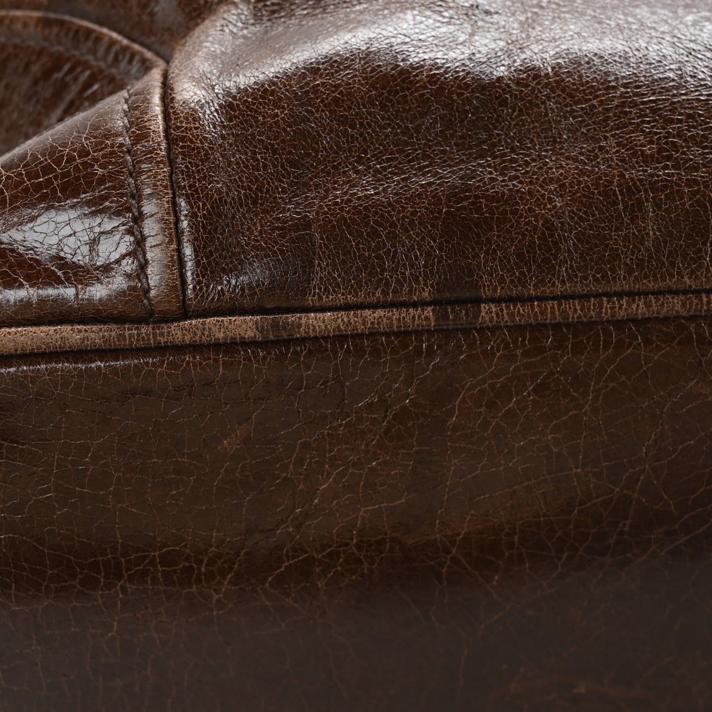 Vitello Shine Shopping Satchel Bruciato