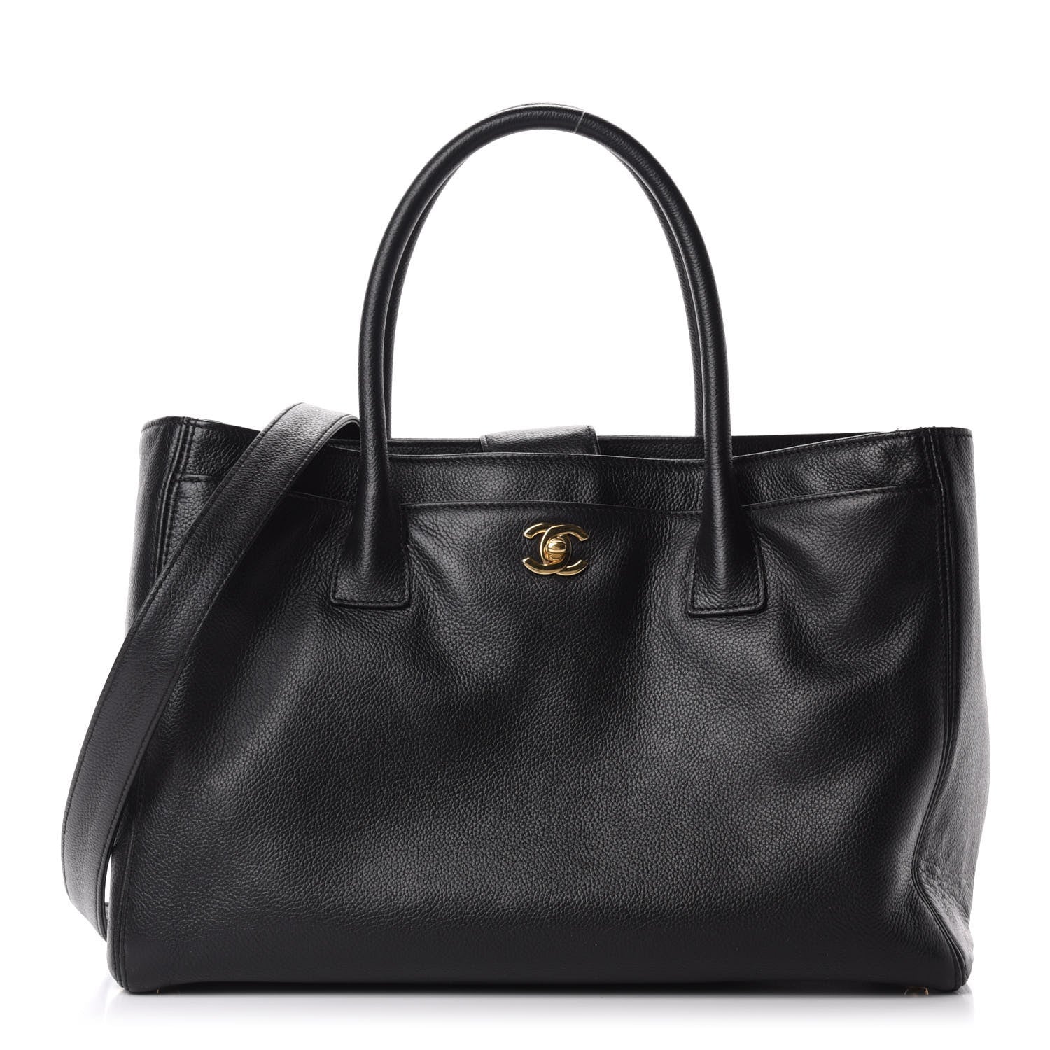 Chanel Calfskin Cerf Executive Shopper Tote Black 1 of 10