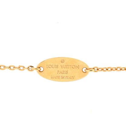 Louis Vuitton Nanogram Name Tag Necklace Gold 5 of 8