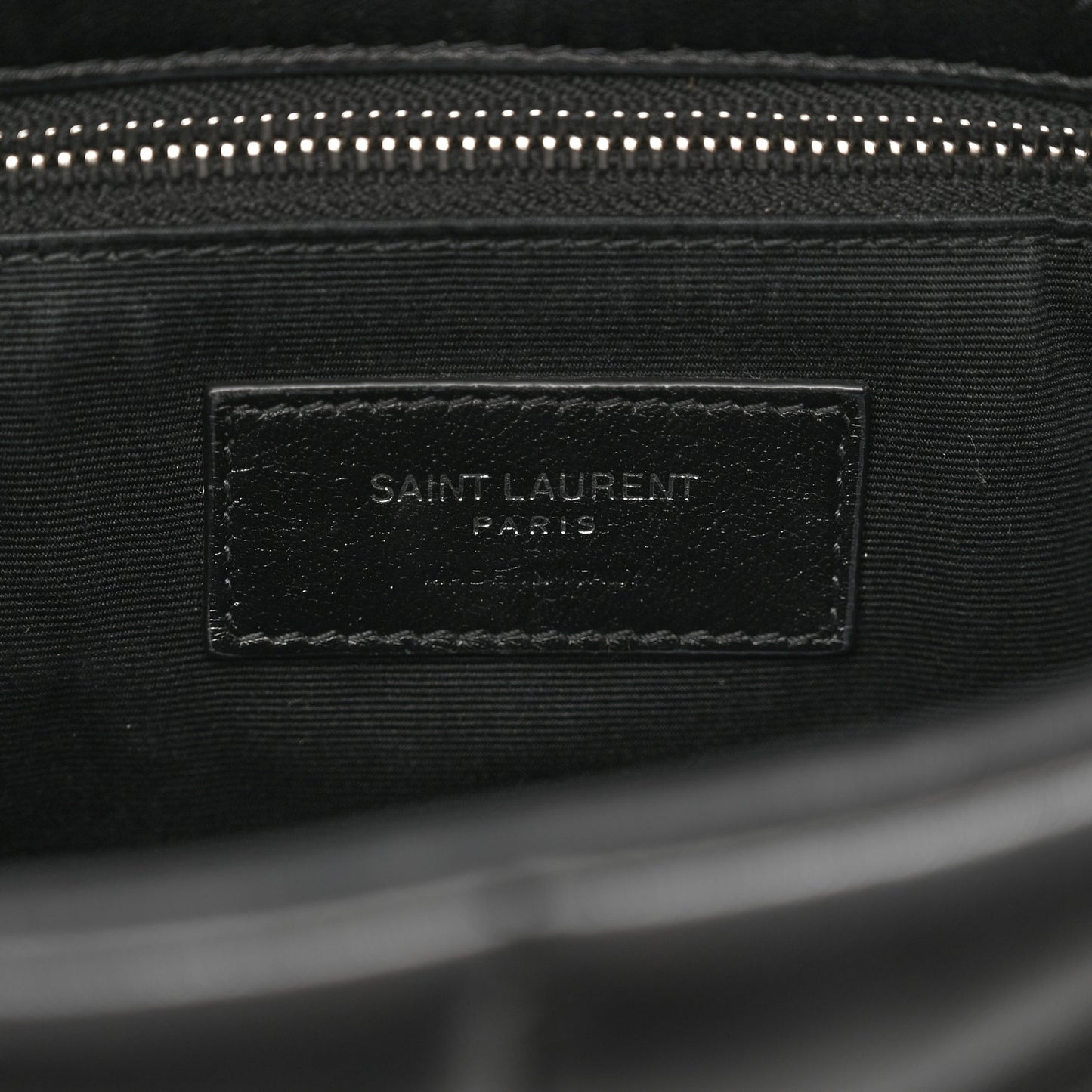 Lambskin Quilted Toy Loulou Puffer Monogram Chain Satchel Black