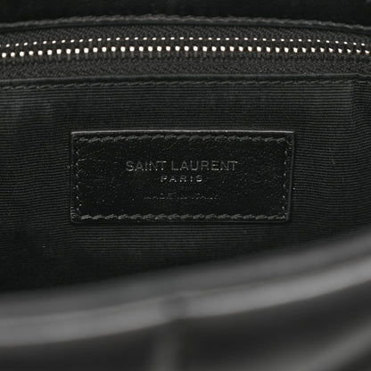 Saint Laurent Lambskin Quilted Toy Loulou Puffer Monogram Chain Satchel Black 7 of 10