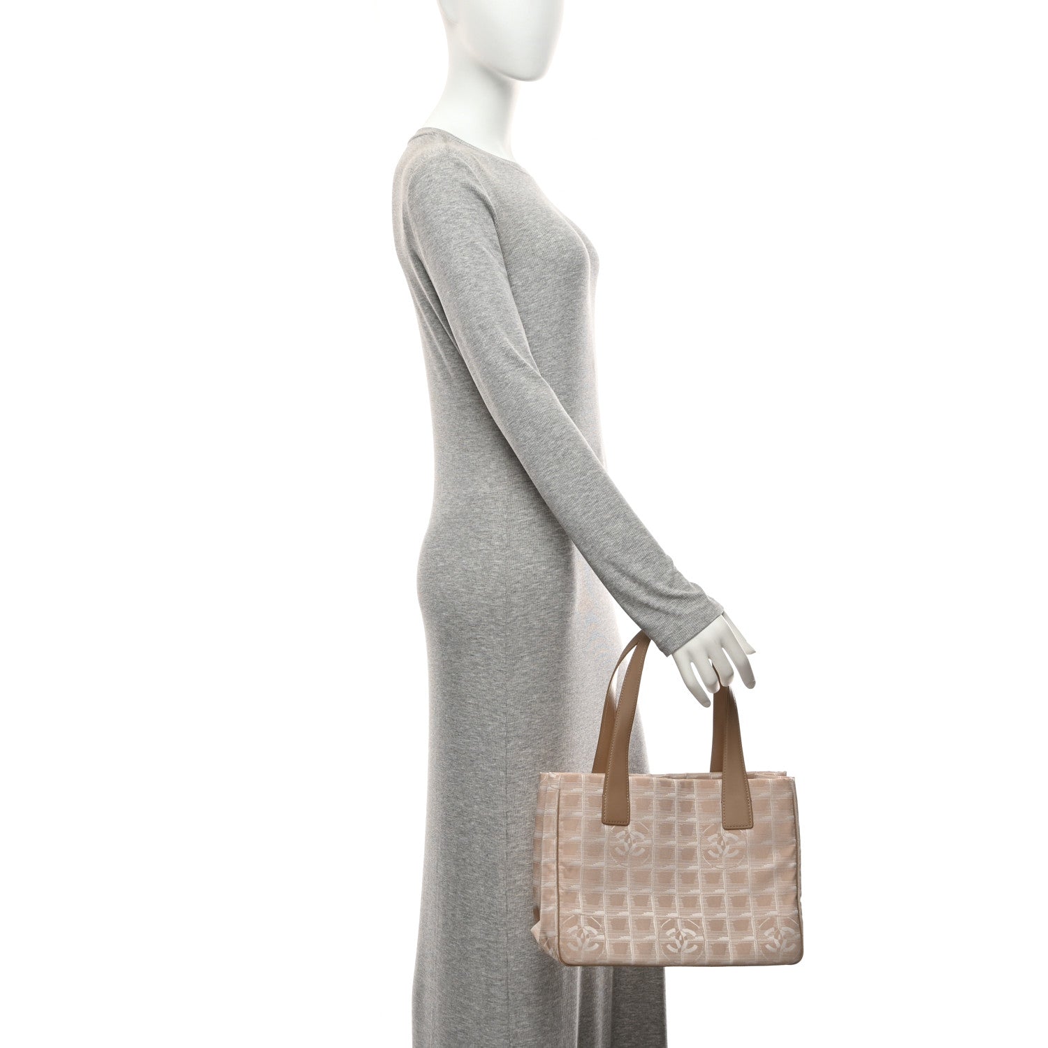 Chanel Nylon Small Travel Tote Beige 2 of 10