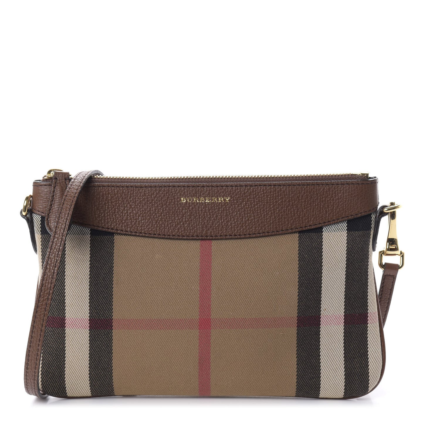 House Check Derby Peyton Crossbody Clutch Bag Tan