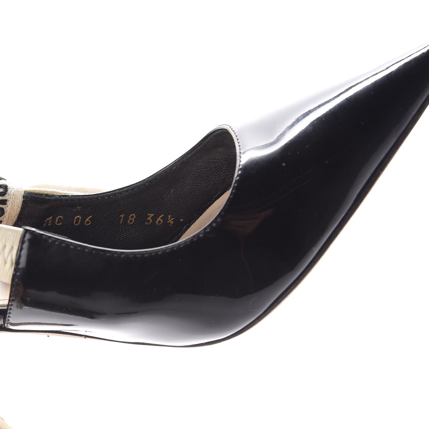 Patent Ribbon J'Adior Slingback 100mm Pumps 36.5 Black