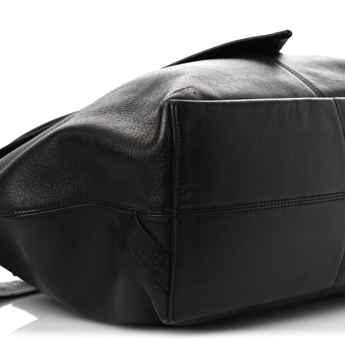 Silky Calfskin Medium Sawyer Messenger Bag Black