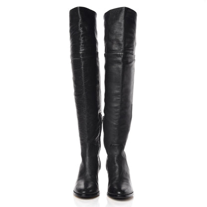 Jimmy Choo Grainy Calfskin Mercer Over-The-Knee High Boots 39 Black 2 of 13