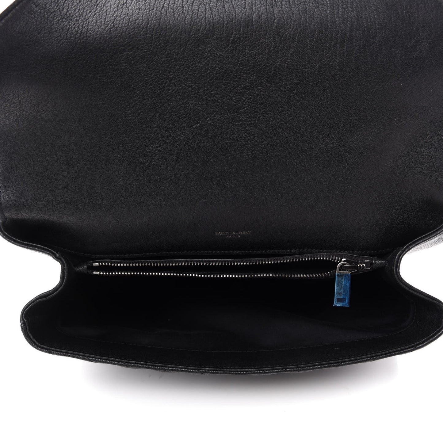 Sheepskin Matelasse Chevron Monogram Large College Satchel Black