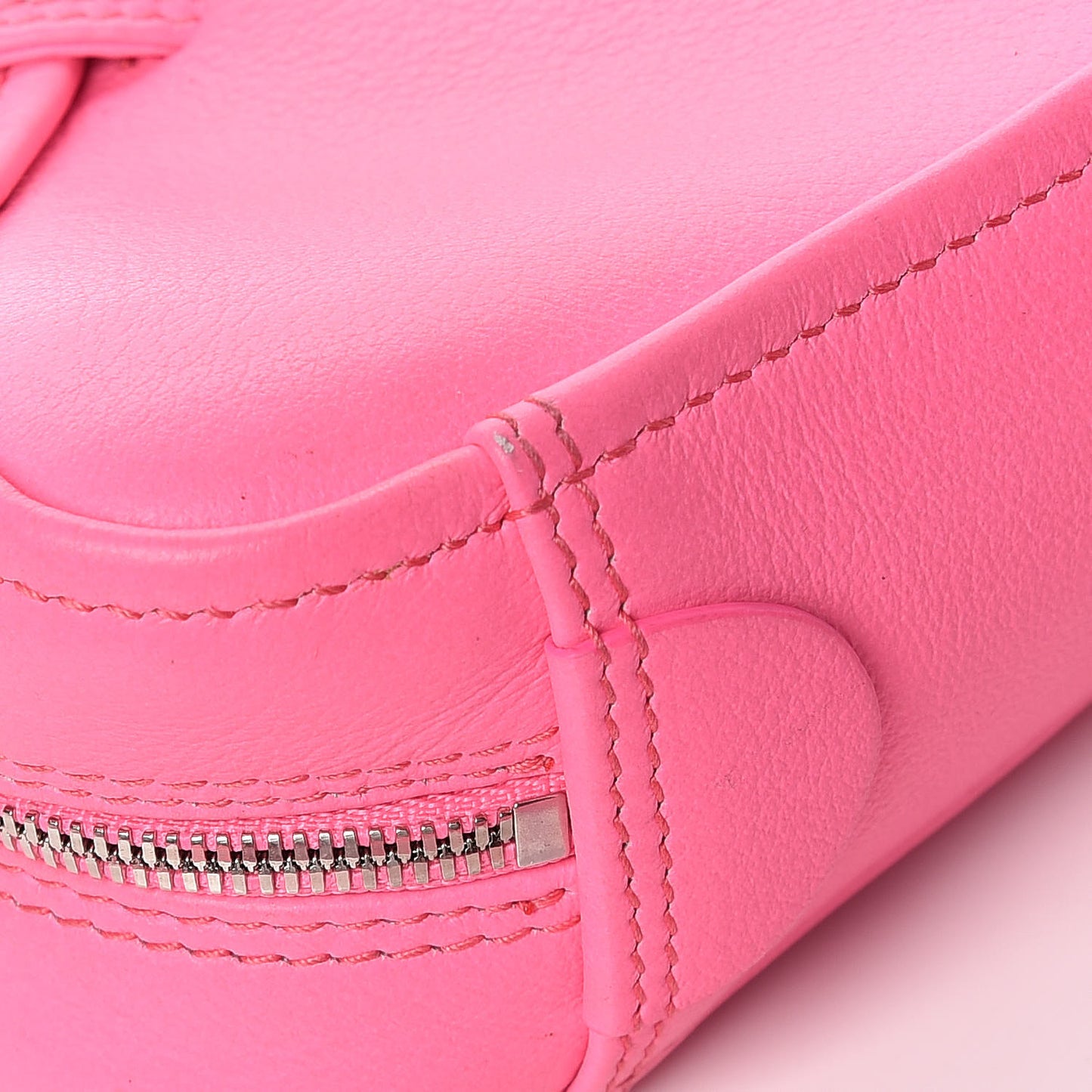 Shiny Day Calfskin XS Triangle Duffle Acid Pink Black