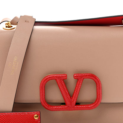 Valentino Garavani Grainy Calfskin Small VLock Shoulder Bag  Poudre Rouge Pur 7 of 11