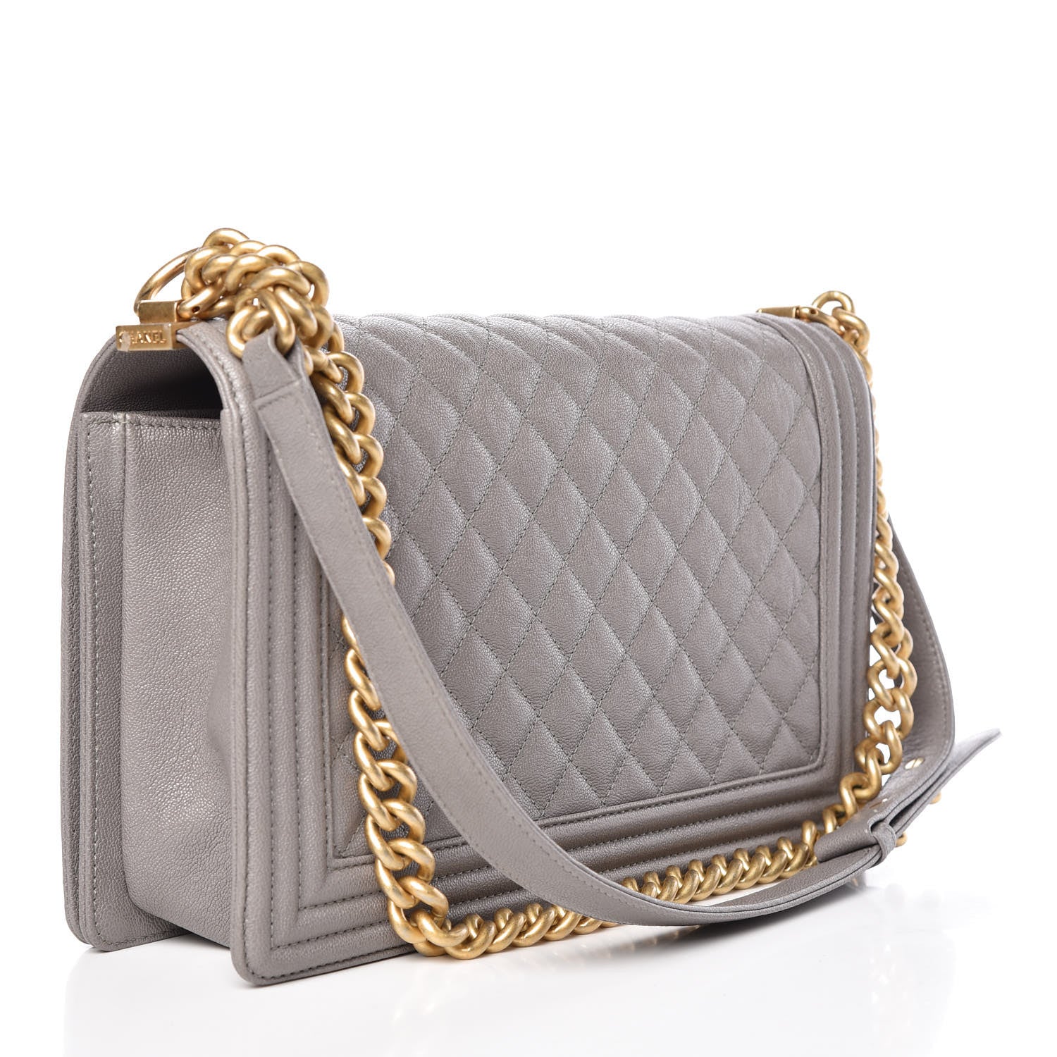 Chanel Caviar Quilted New Medium Boy Flap Grey 3 of 11