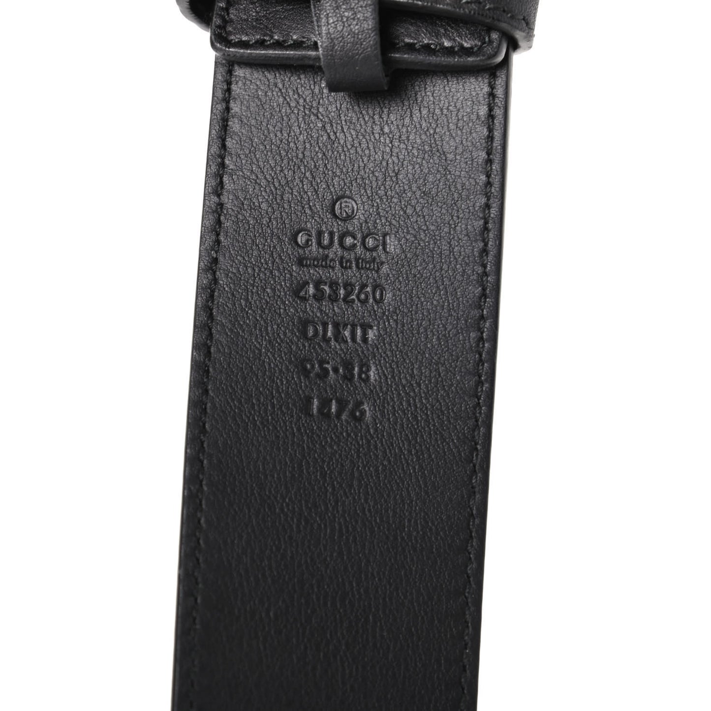 Moon Calfskin Pearl Double G 40mm Belt 95 38 Black Cream