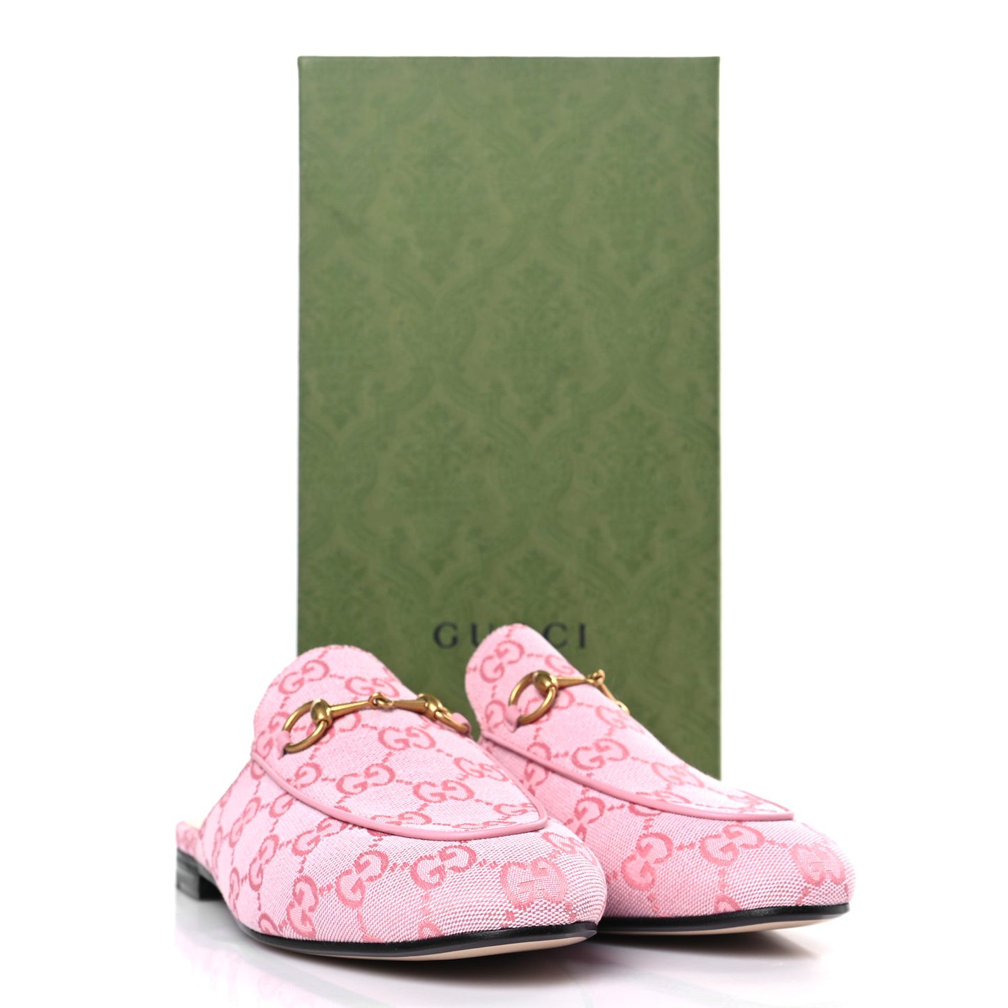 Canvas GG Monogram Nappa Womens Princetown Slippers 40 Cotton Candy Dark Cotton Candy Wild Rose