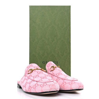 Gucci Canvas GG Monogram Nappa Womens Princetown Slippers 40 Cotton Candy Dark Cotton Candy Wild Rose 9 of 9