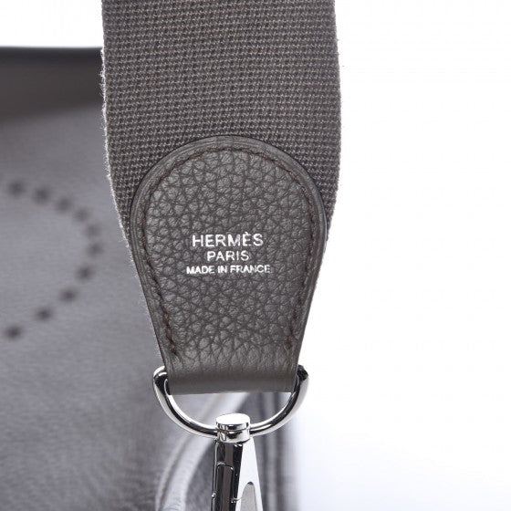 Hermes Taurillon Clemence Evelyne III PM Etain 8 of 9
